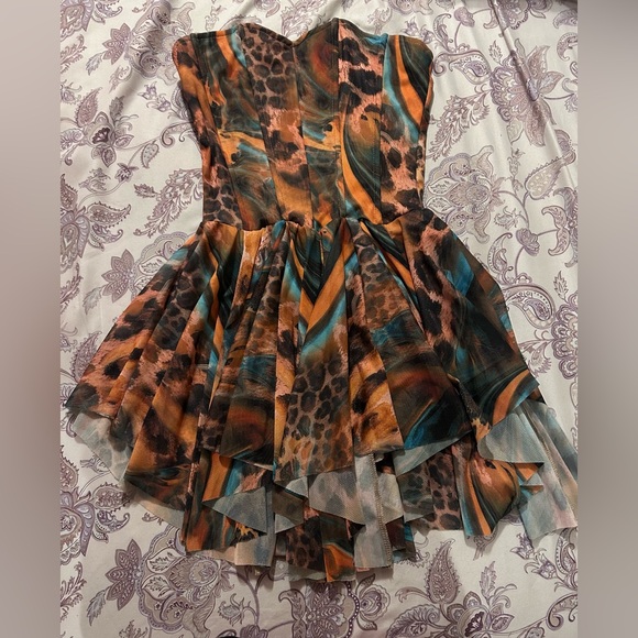 Ruthless Mesh Pleated Corset Mini Dress - Picture 4 of 5